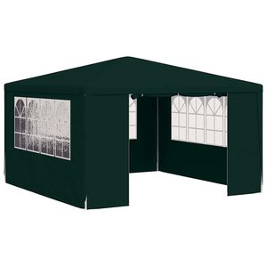 vidaXL Tenda festas profissional c/ paredes laterais 4x4m 90g/m&sup2; verde