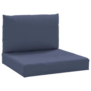vidaXL Almofad&otilde;es para sof&aacute; de paletes 2 pcs tecido azul-marinho