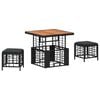 vidaXL Conjunto de Jantar para Jardim com almofada 3 pcs Preto e Cinza