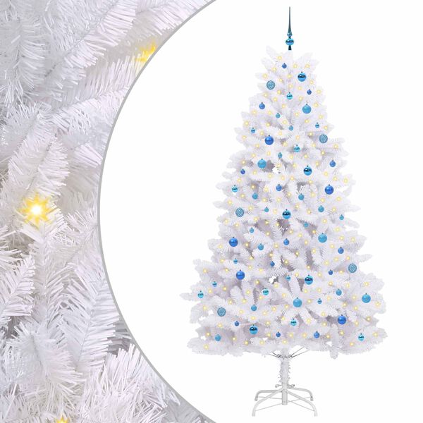 vidaXL &Aacute;rvore de Natal Articulada Artificial Branco 240 cm PVC e A&ccedil;o