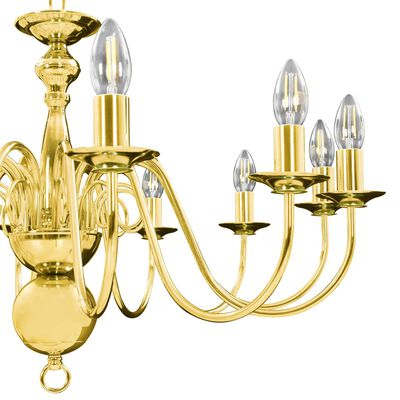 vidaXL Lustre de 12 lâmpadas E14 dourado