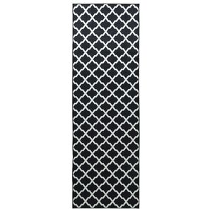 vidaXL Passadeira LESAKA Preto e branco 50 x 100 cm Veludo Diamante