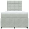 vidaXL Cama boxspring c/ colch&atilde;o 120x200 cm veludo cinzento-claro