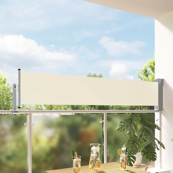 vidaXL Toldo lateral retr&aacute;til para p&aacute;tio 60x300 cm creme