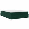 vidaXL Estrutura de cama otomana com colch&atilde;o 140x190cm verde escuro