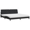 vidaXL Cama com colch&atilde;o 200x200 cm veludo preto