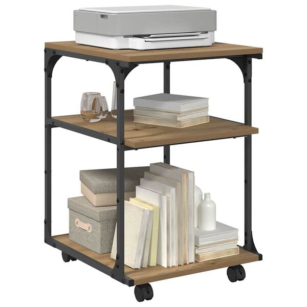 vidaXL Suporte para Impressora Carvalho Artesanal 43 x 48 x 64 cm