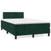 vidaXL Cama boxspring com colch&atilde;o 120x190 cm veludo verde-escuro