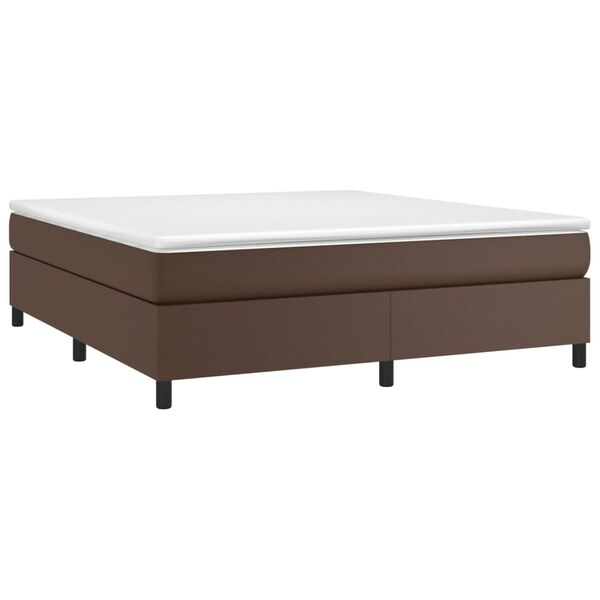 vidaXL Estrutura de cama com molas 180x200cm couro artificial castanho