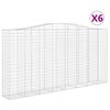 vidaXL Cestos gabi&atilde;o arqueados 6pcs 400x50x200/220cm ferro galvanizado