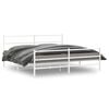 vidaXL Estrutura de cama com cabeceira e p&eacute;s 200x200 cm metal branco