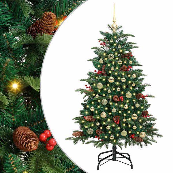 vidaXL &Aacute;rvore de Natal Artificial Verde 150 cm PVC, Metal e Pl&aacute;stico