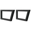 vidaXL Suportes de prateleira p/ lavat&oacute;rio 2pcs a&ccedil;o trapezoidais preto
