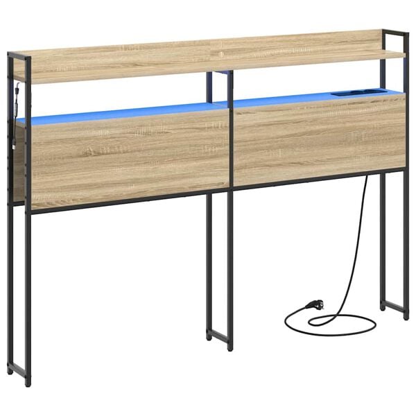 vidaXL Cabeceira de armazenamento com cabeceira Carvalho sonoma 135 cm