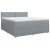 vidaXL Cama box spring com colch&atilde;o Cinzento-claro 200 x 200 cm Tecido