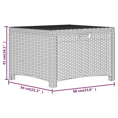 vidaXL Caixa de arrumação para jardim 60x54x41 cm vime PP grafite