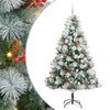 vidaXL &Aacute;rvore de Natal Artificial Verde e branco 210 cm