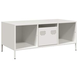 vidaXL Mesa de centro 101,5x50x43,5 cm a&ccedil;o laminado a frio branco