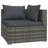 vidaXL 13 pcs conjunto lounge de jardim c/ almofad&otilde;es vime PE cinzento