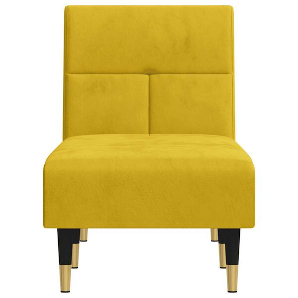 vidaXL Chaise longue veludo amarelo