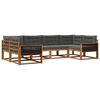 vidaXL Conjunto de Sof&aacute;s para Exterior 6 pcs Natural e Antracite