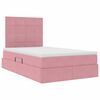vidaXL Cama com arruma&ccedil;&atilde;o e LED com colch&atilde;o Rosa 120 x 200 cm Veludo