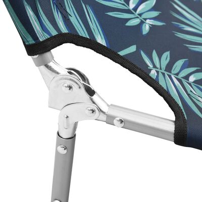 vidaXL Espreguiçadeira dobrável + almofada cabeça aço design folhas