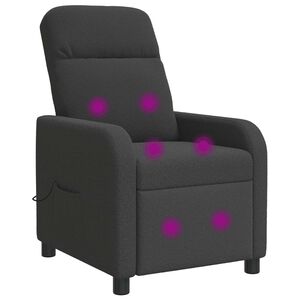 vidaXL Recliner de Massagem Cinzento-Escuro Boucl&eacute;