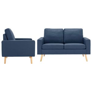 vidaXL 2 pcs conjunto de sof&aacute;s tecido azul