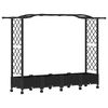 vidaXL Cama Elevada com Treli&ccedil;a e Telhado Preto 207 x 40 x 129 cm PP