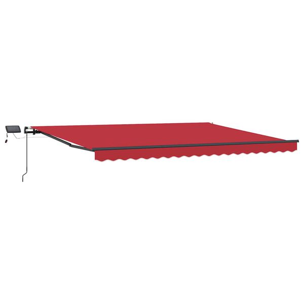 vidaXL Toldo Retr&aacute;til Manual Vermelho 400 &times;350 cm tecido