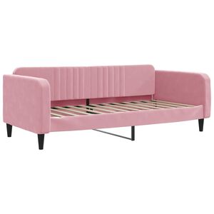 vidaXL Sof&aacute;-cama 90x200 cm veludo rosa