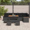 vidaXL Conjunto de Sof&aacute; de Jardim 10 pcs Preto Rattan Sint&eacute;tico