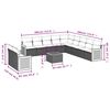 vidaXL 12 pcs conjunto de sof&aacute;s de jardim c/ almofad&otilde;es vime PE preto