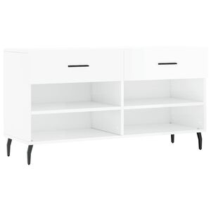 vidaXL Banco sapateira 102x35x55 cm derivados madeira branco brilhante