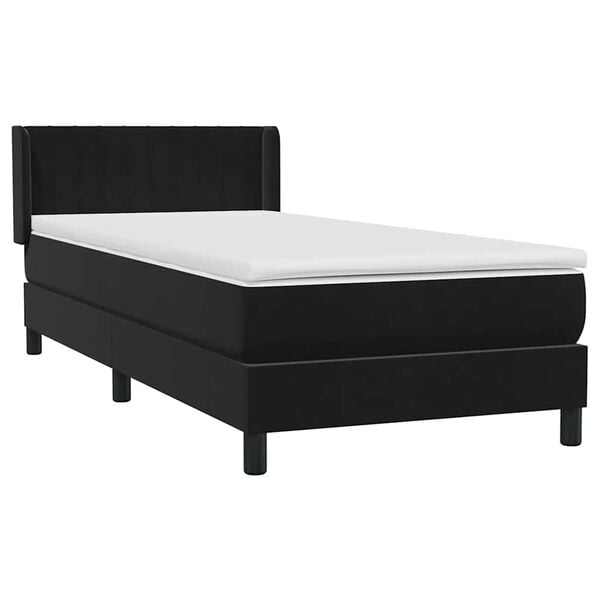 vidaXL Cama box spring com colch&atilde;o 90x210 cm veludo preto