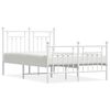 vidaXL Estrutura de cama com cabeceira e p&eacute;s 120x200 cm metal branco
