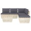 vidaXL 6 pcs conjunto lounge de paletes + almofad&otilde;es madeira de abeto
