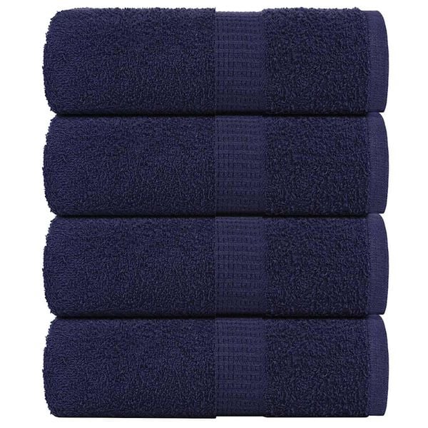 vidaXL Toalhas de rosto FROGN 4 pe&ccedil;as Azul-marinho 30x30 cm 360 g/m&sup2;