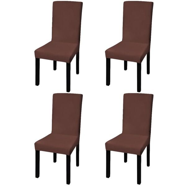 vidaXL Capa extensível para cadeira 4 pcs castanho