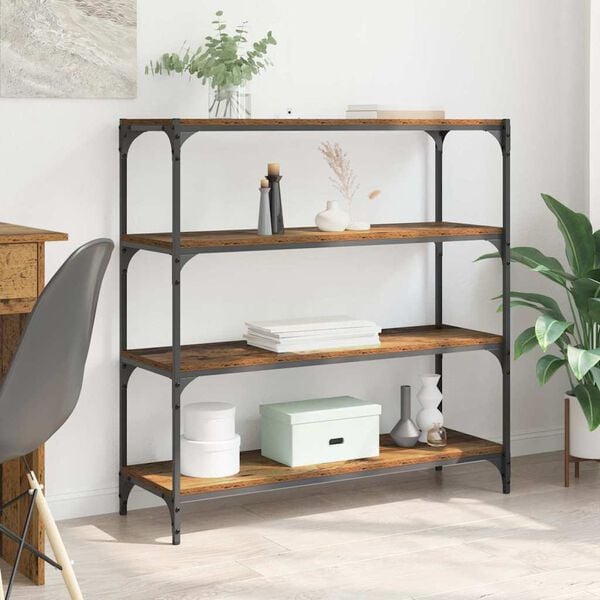 vidaXL Gabinete de Livros Madeira Antiga 100 x 33 x 100 cm