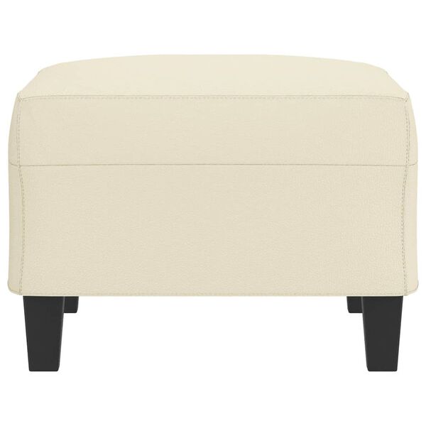 vidaXL Apoio de pés 70x55x41 cm couro artificial cor creme
