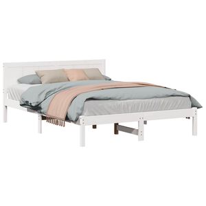 vidaXL Estrutura da Cama Branco 150 x 200 cm Madeira de pinho maci&ccedil;a