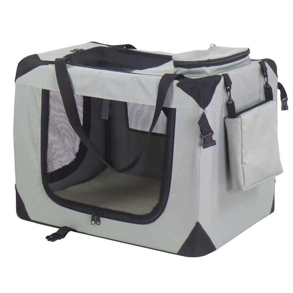 @Pet Transportadora para c&atilde;es nylon 82x58x58 cm cinzento