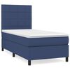 vidaXL Cama com molas/colch&atilde;o 100x200 cm tecido azul