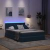 vidaXL Cama com arruma&ccedil;&atilde;o e LED Azul Escuro 140 x 200 cm Veludo