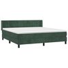 vidaXL Cama com molas/colch&atilde;o 160x200 cm veludo verde-escuro