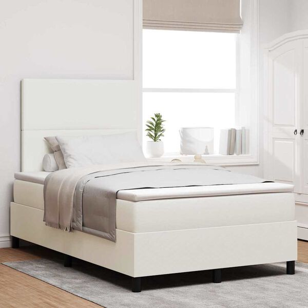 vidaXL Cama Box Manual Creme e Branco 203 x 120 x 128 cm
