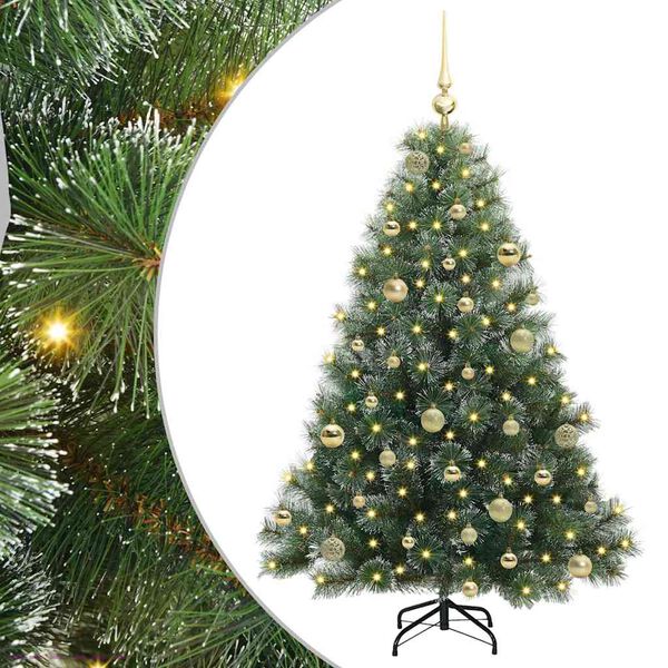 vidaXL &Aacute;rvore de Natal Artificial com 150 LEDs Verde 150 cm PE e PVC