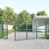 vidaXL Port&atilde;o de jardim em tela verde 350x125 cm a&ccedil;o galvanizado.
